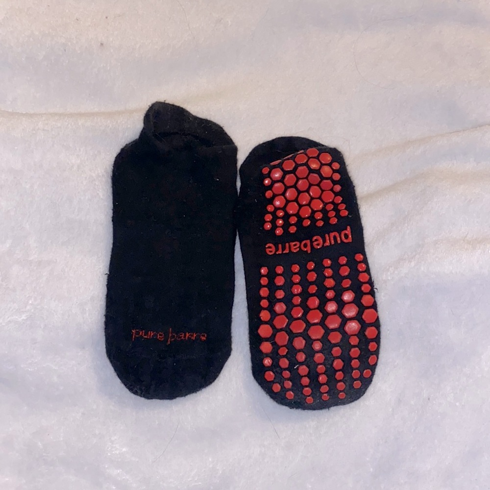 Black and Pink Pure Barre sticky socks size small